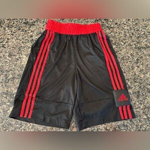 Adidas Men’s Black Shorts with Red Stripes - Size Small